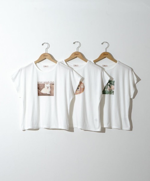 flower(フラワー)の「マイプレシャスティーズ(Tシャツ/カットソー・レディース・ピンク/ホワイト/ブラウン・FREE)」の4枚目の写真