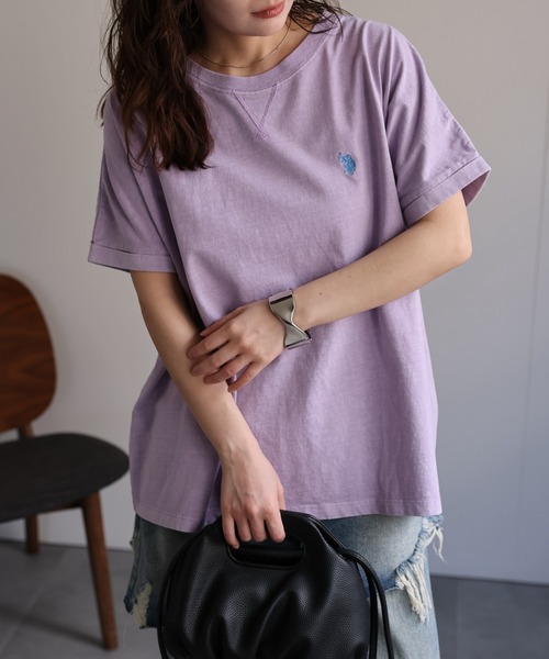U.S. POLO ASSN.(ユーエスポロアッスン)の「【U.S.POLO ASSN./ユーエスポロアッスン】ピグメントTシャツ《動画あり》(Tシャツ/カットソー・レディース・スミクロ/パープル/ベージュ・MEDIUM/LARGE)」の21枚目の写真