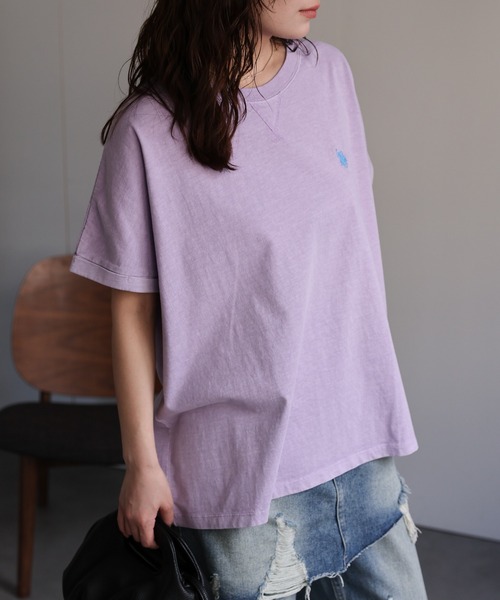 U.S. POLO ASSN.(ユーエスポロアッスン)の「【U.S.POLO ASSN./ユーエスポロアッスン】ピグメントTシャツ《動画あり》(Tシャツ/カットソー・レディース・スミクロ/パープル/ベージュ・MEDIUM/LARGE)」の22枚目の写真
