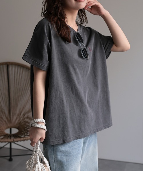 U.S. POLO ASSN.(ユーエスポロアッスン)の「【U.S.POLO ASSN./ユーエスポロアッスン】ピグメントTシャツ《動画あり》(Tシャツ/カットソー・レディース・スミクロ/パープル/ベージュ・MEDIUM/LARGE)」の8枚目の写真