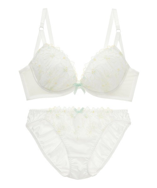 tutuanna(チュチュアンナ)の「ブリーズフルールブラ&ショーツセット(ブラ&ショーツ・レディース・ピンク/ブラック/オフホワイト/サックスブルー・A65/B70/C70/E65/F65/F70/F75/A70/A75/B75/C75/D65/D70/D75/E70/E75/C65/B65)」の5枚目の写真