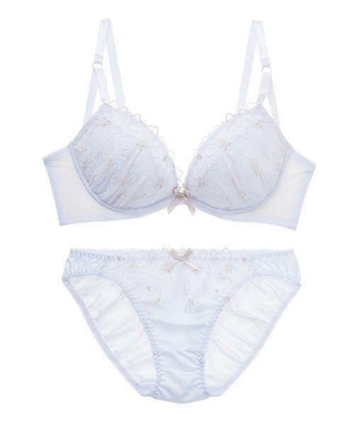 tutuanna(チュチュアンナ)の「ブリーズフルールブラ&ショーツセット(ブラ&ショーツ・レディース・ピンク/ブラック/オフホワイト/サックスブルー・A65/B70/C70/E65/F65/F70/F75/A70/A75/B75/C75/D65/D70/D75/E70/E75/C65/B65)」の7枚目の写真