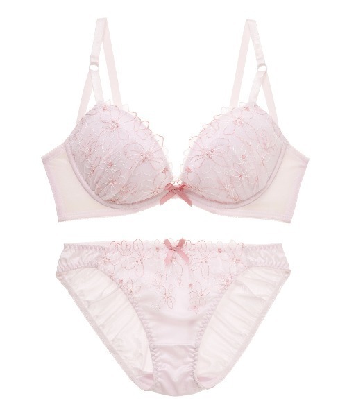 tutuanna(チュチュアンナ)の「ブリーズフルールブラ&ショーツセット(ブラ&ショーツ・レディース・ピンク/ブラック/オフホワイト/サックスブルー・A65/B70/C70/E65/F65/F70/F75/A70/A75/B75/C75/D65/D70/D75/E70/E75/C65/B65)」の8枚目の写真