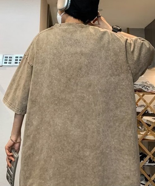 link lot(リンクロット)の「オーバーサイズ ウォッシュ加工 グラフィックTシャツ ピグメントT ナンバリング(Tシャツ/カットソー・メンズ・ベージュ/ブラック・M/L)」の16枚目の写真