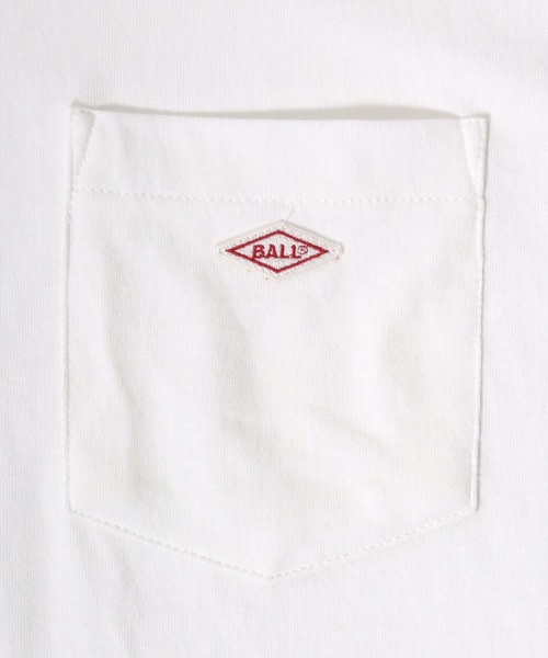 BALL(ボール)の「2026SS BALL/ボール オーバーサイズ ワンポイントロゴワッペン刺繍 ポケット付き 無地Tシャツ レディース メンズ(Tシャツ/カットソー・メンズ・サックスブルー/アッシュグレー/ホワイト/グリーン/チャコール/ブラック/モカ・M/L/LL)」の16枚目の写真
