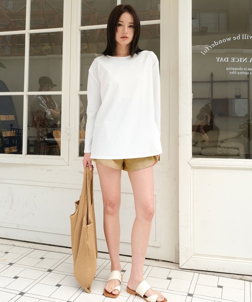 OSYAREVO(オシャレボ)の「水着 レディース 体型カバー ラッシュガード フィットネス 水陸両用 ラッシュ ショートパンツ セットアップ セパレート(ラッシュガード・レディース・ホワイト系その他2/ブラック系その他/ホワイト系その他/グレー・X-LARGE/LARGE/MEDIUM)」の5枚目の写真