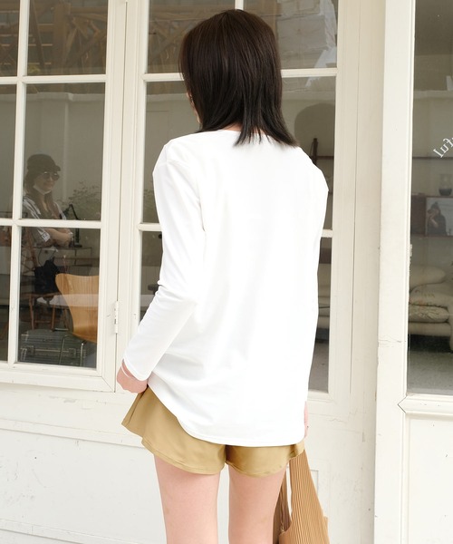 OSYAREVO(オシャレボ)の「水着 レディース 体型カバー ラッシュガード フィットネス 水陸両用 ラッシュ ショートパンツ セットアップ セパレート(ラッシュガード・レディース・ホワイト系その他2/ブラック系その他/ホワイト系その他/グレー・X-LARGE/LARGE/MEDIUM)」の7枚目の写真