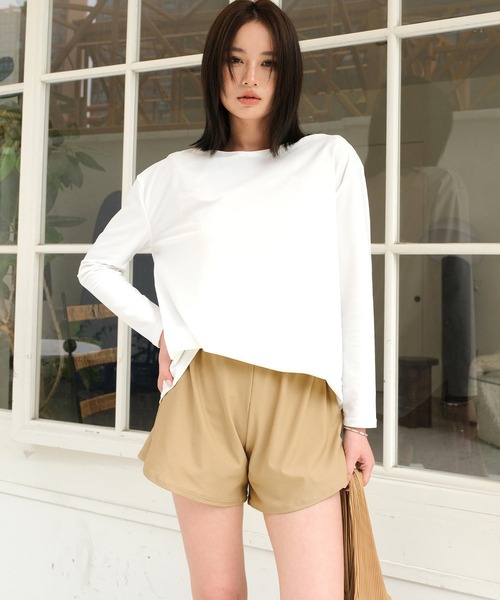 OSYAREVO(オシャレボ)の「水着 レディース 体型カバー ラッシュガード フィットネス 水陸両用 ラッシュ ショートパンツ セットアップ セパレート(ラッシュガード・レディース・ホワイト系その他2/ブラック系その他/ホワイト系その他/グレー・X-LARGE/LARGE/MEDIUM)」の10枚目の写真