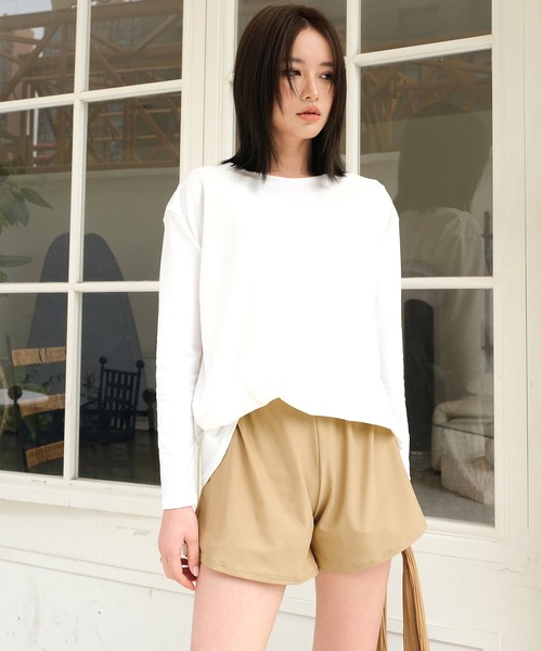 OSYAREVO(オシャレボ)の「水着 レディース 体型カバー ラッシュガード フィットネス 水陸両用 ラッシュ ショートパンツ セットアップ セパレート(ラッシュガード・レディース・ホワイト系その他2/ブラック系その他/ホワイト系その他/グレー・X-LARGE/LARGE/MEDIUM)」の12枚目の写真