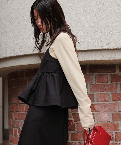 titivate（ティティベイト）の「シアーベロアロングTシャツ（Tシャツ/カットソー・レディース・ピンク/ブラウン/ネイビー/アイボリー/グレイッシュベージュ/ブラック・L/M/S）」の12枚目の写真