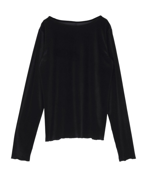 titivate(ティティベイト)の「シアーベロアロングTシャツ(Tシャツ/カットソー・レディース・ピンク/ブラウン/ネイビー/アイボリー/グレイッシュベージュ/ブラック/ブラック系その他/ライトブルー/ドット・L/M/S)」の11枚目の写真