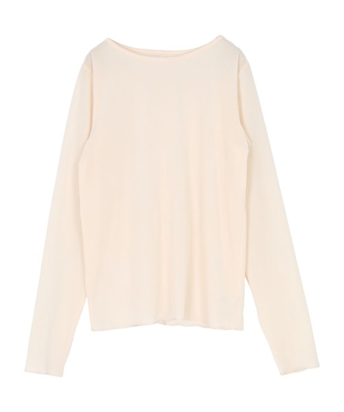 titivate(ティティベイト)の「シアーベロアロングTシャツ(Tシャツ/カットソー・レディース・ピンク/ブラウン/ネイビー/アイボリー/グレイッシュベージュ/ブラック/ブラック系その他/ライトブルー/ドット・L/M/S)」の10枚目の写真