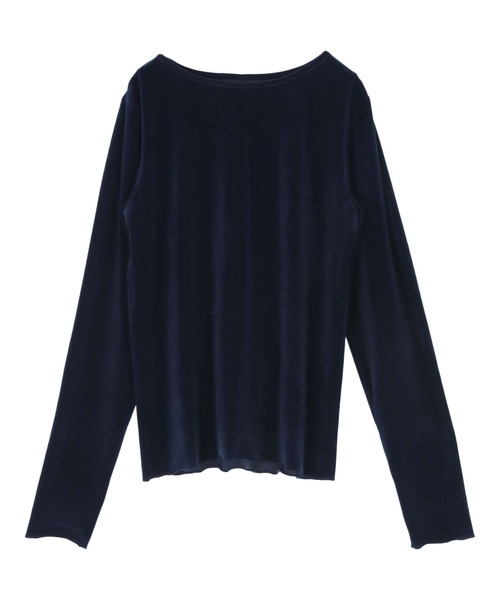 titivate(ティティベイト)の「シアーベロアロングTシャツ(Tシャツ/カットソー・レディース・ピンク/ブラウン/ネイビー/アイボリー/グレイッシュベージュ/ブラック/ブラック系その他/ライトブルー/ドット・L/M/S)」の14枚目の写真