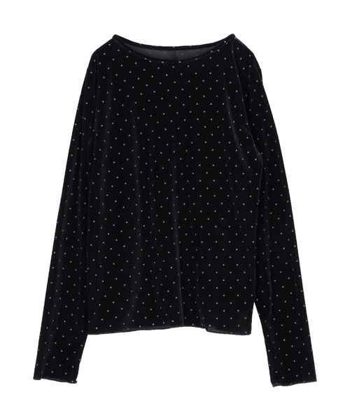 titivate(ティティベイト)の「シアーベロアロングTシャツ(Tシャツ/カットソー・レディース・ピンク/ブラウン/ネイビー/アイボリー/グレイッシュベージュ/ブラック/ブラック系その他/ライトブルー/ドット・L/M/S)」の21枚目の写真