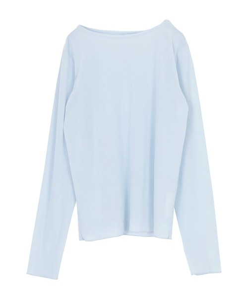 titivate(ティティベイト)の「シアーベロアロングTシャツ(Tシャツ/カットソー・レディース・ピンク/ブラウン/ネイビー/アイボリー/グレイッシュベージュ/ブラック/ブラック系その他/ライトブルー/ドット・L/M/S)」の20枚目の写真