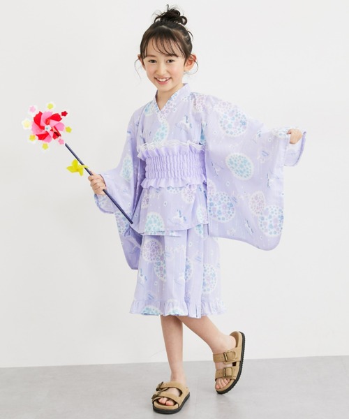 2WAY浴衣ドレス（浴衣上下＋作り帯）（女の子）（浴衣）｜QUNTSTYLE