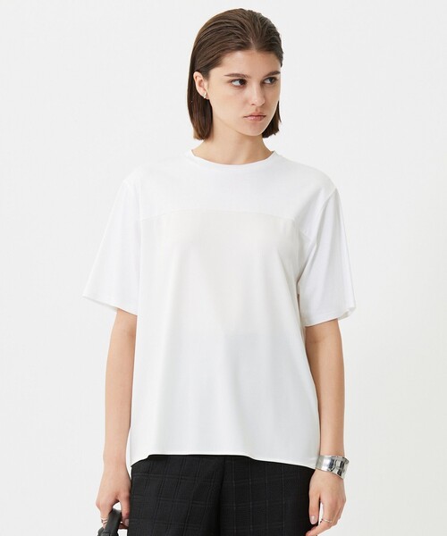 ICB(アイシービー)の「シルケットスムースコンビ Tブラウスカットソー(Tシャツ/カットソー・レディース・ブラック系/グレー系/アイボリー系・LARGE/X-LARGE)」の3枚目の写真