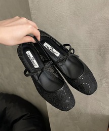 シアー　フラットシューズ　38 シアードットパンプス