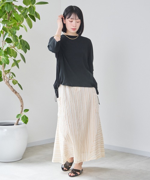 tシャツ 「KATHARINE ROSS」クレーピーストライププルオーバー レディース KATHARINE ROSS（キャサリンロス）の「【KATHARINE ROSS】クレー