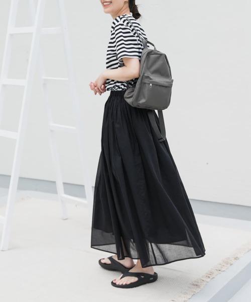 URBAN RESEARCH DOORS(アーバンリサーチドアーズ)の「『UR TECH』ボイルカットドッキングワンピース(ワンピース・レディース・チャコールグレー/ピンク/ブラック系その他・MEDIUM)」の5枚目の写真