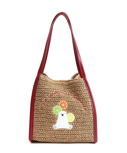 Coconut Palm Frond Weaving ペーパーバッグ　中古本 COCCO】パール刺繍スマイル・ペーパーかごバッグ | Select Shop