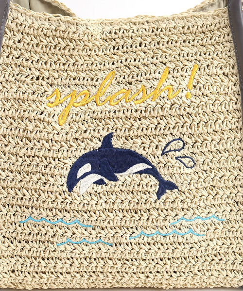COOCO(クーコ)の「アニマル刺繍ペーパーバッグ(かごバッグ・レディース・ナチュラル/グレー系/キャメル・FREE)」の19枚目の写真