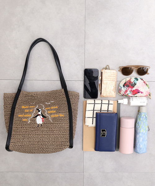 ☆koko☆ページ セール】アニマル刺繍ペーパーバッグ（かごバッグ）｜COOCO