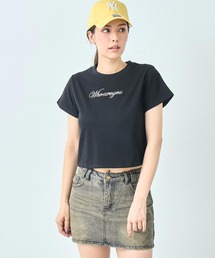 Whoareyou ビジュー ロゴ Tシャツ
