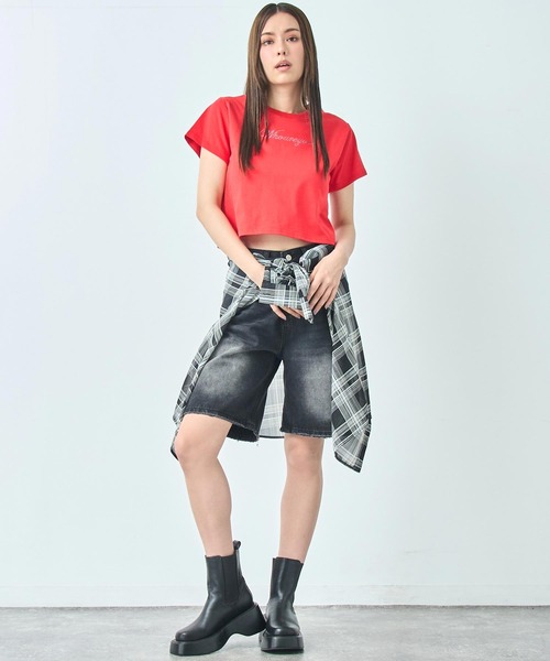 ANAP(アナップ)の「Whoareyou ビジュー ロゴ Tシャツ(Tシャツ/カットソー・レディース・ブラック/ホワイト/レッド・FREE)」の11枚目の写真