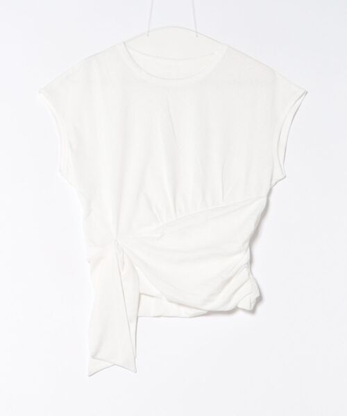 L LABEL（エルラベル）の「ウエスト切替サイドリボンTシャツ（Tシャツ/カットソー・レディース・ホワイト/チャコールグレー/グレー/ブラック/ブルー・FREE）」の12枚目の写真