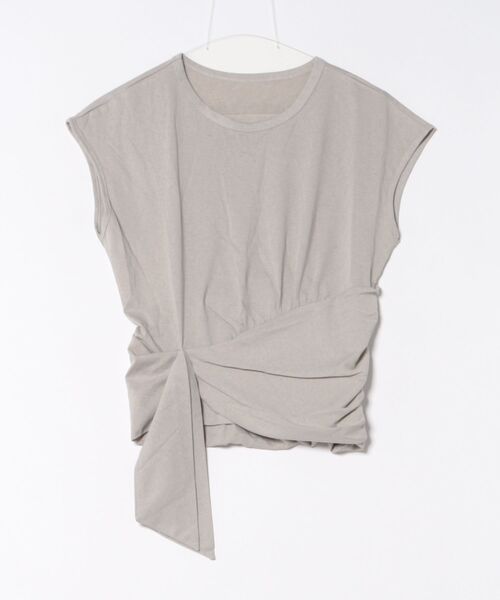 L LABEL（エルラベル）の「ウエスト切替サイドリボンTシャツ（Tシャツ/カットソー・レディース・ホワイト/チャコールグレー/グレー/ブラック/ブルー・FREE）」の14枚目の写真