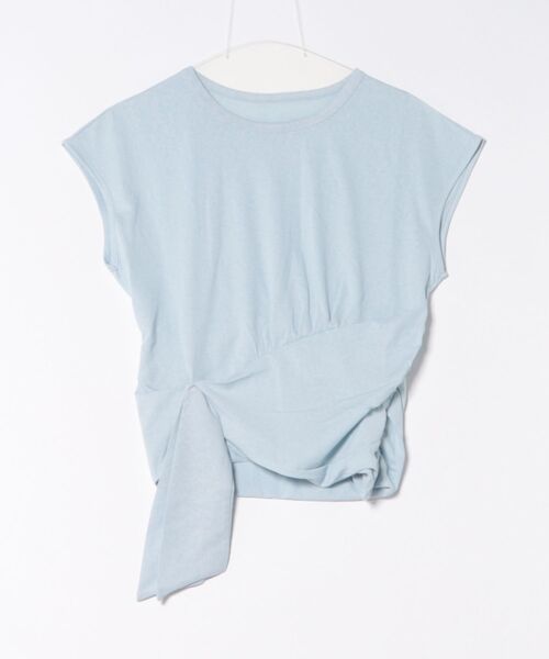 L LABEL（エルラベル）の「ウエスト切替サイドリボンTシャツ（Tシャツ/カットソー・レディース・ホワイト/チャコールグレー/グレー/ブラック/ブルー・FREE）」の15枚目の写真