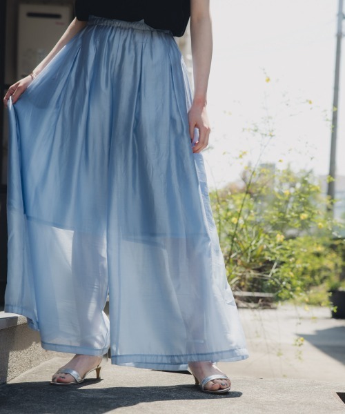 slattgir(スラットジール)の「高身長 シャイニーシアーワイドパンツ(トールサイズ)Essenave(その他パンツ・レディース・ブルー/グレー・T5L/T4L/T3L/TLL/TM/TL)」の7枚目の写真
