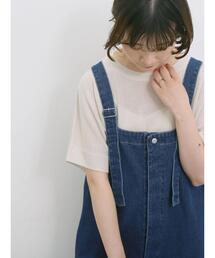 Samansa Mos2 blue | 【マシンウォッシャブル】麻タッチニットプルオーバー(ニット/セーター)