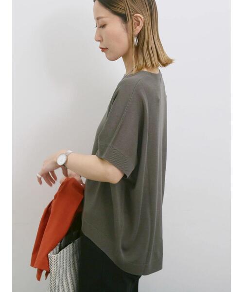 Samansa Mos2 blue（サマンサモスモスブルー）の「【マシンウォッシャブル】麻タッチニットプルオーバー（ニット/セーター・レディース・チャコールグレー/ネイビー/キナリ・F）」の7枚目の写真