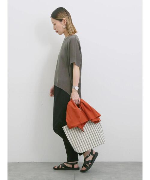 Samansa Mos2 blue（サマンサモスモスブルー）の「【マシンウォッシャブル】麻タッチニットプルオーバー（ニット/セーター・レディース・チャコールグレー/ネイビー/キナリ・F）」の11枚目の写真