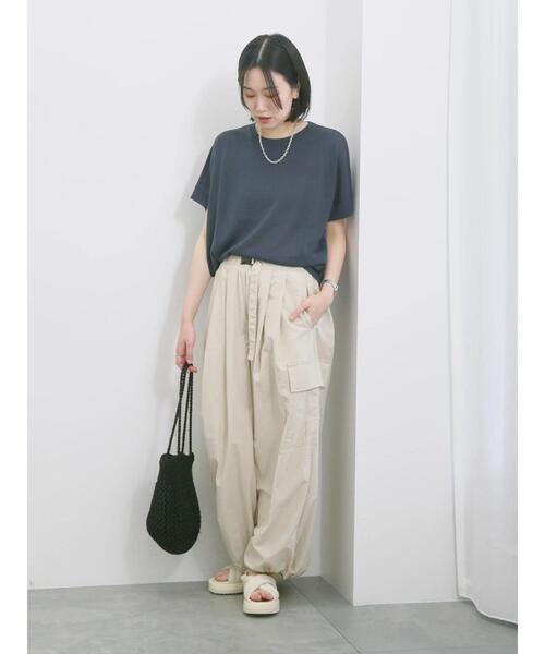 Samansa Mos2 blue（サマンサモスモスブルー）の「【マシンウォッシャブル】麻タッチニットプルオーバー（ニット/セーター・レディース・チャコールグレー/ネイビー/キナリ・F）」の19枚目の写真