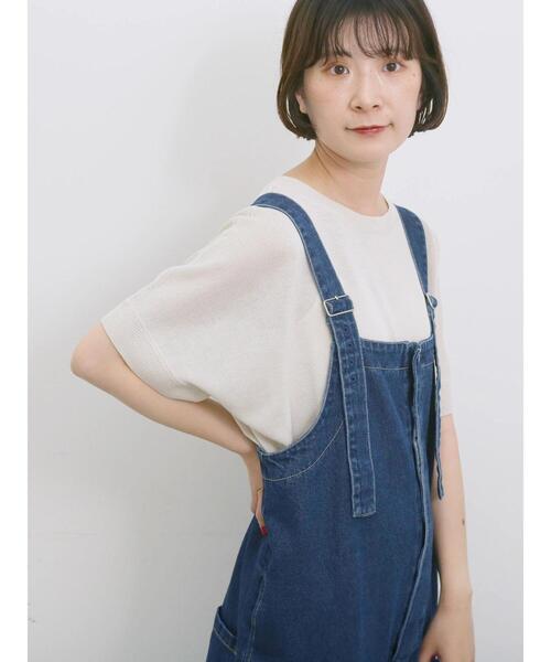 Samansa Mos2 blue（サマンサモスモスブルー）の「【マシンウォッシャブル】麻タッチニットプルオーバー（ニット/セーター・レディース・チャコールグレー/ネイビー/キナリ・F）」の21枚目の写真