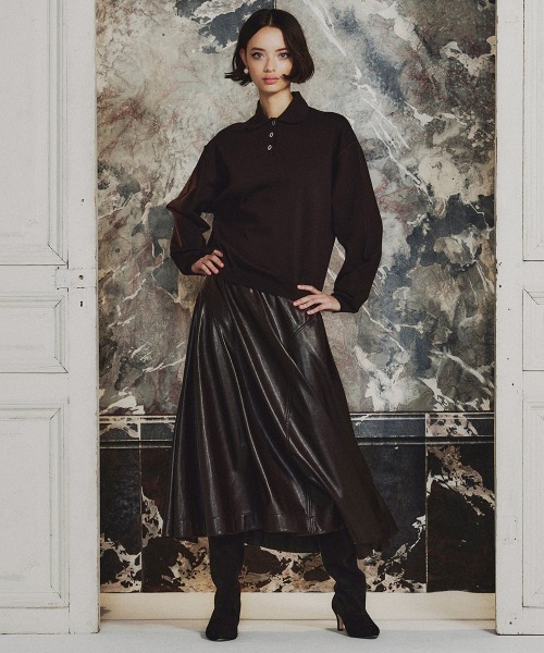 Sov.（ソブ）の「フェイクレザースカート（スカート・レディース・ダークブラウン/ブラック・38/36）」の15枚目の写真