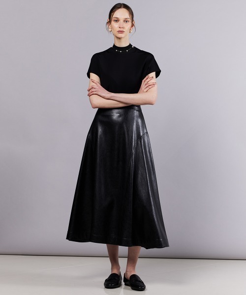 Sov.（ソブ）の「フェイクレザースカート（スカート・レディース・ダークブラウン/ブラック・38/36）」の12枚目の写真