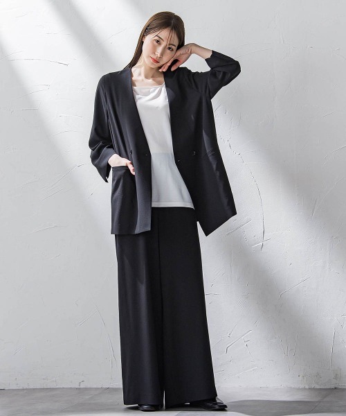 la.f…(ラエフ)の「キレリジャケット≪手洗い可能≫(ノーカラージャケット・レディース・ブラック/キャメル/チャコールグレー・9号/11号/7号)」の10枚目の写真