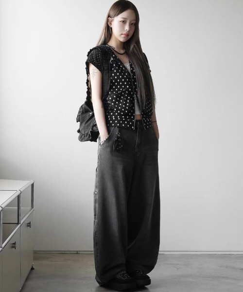 パーカー A'GEM/9 × .kom「.KOM/ドットケーオーエム」ドット半袖フーディージップパーカー レディース A'GEM/9 × .kom『.KOM/ドットケーオーエム』ドット半袖