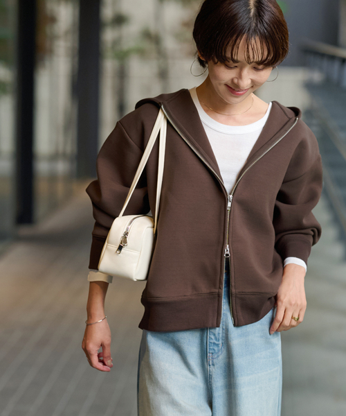 JOURNAL STANDARD relume（ジャーナルスタンダード　レリューム）の「フーディーコンパクトブルゾン（パーカー・レディース・ブラウン/アイボリー/チャコールグレー・FREE）」の19枚目の写真