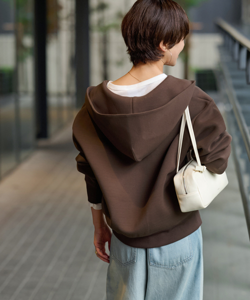 JOURNAL STANDARD relume（ジャーナルスタンダード　レリューム）の「フーディーコンパクトブルゾン（パーカー・レディース・ブラウン/アイボリー/チャコールグレー・FREE）」の21枚目の写真