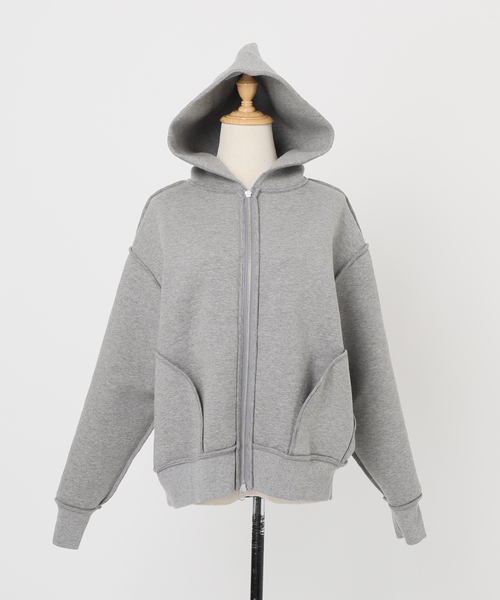 JOURNAL STANDARD relume（ジャーナルスタンダード　レリューム）の「フーディーコンパクトブルゾン（パーカー・レディース・ブラウン/アイボリー/チャコールグレー・FREE）」の5枚目の写真