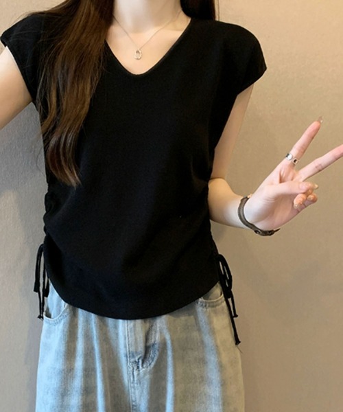 ギャザー2WAYベスト BAYFLOW ベスト ジレ 「前後2WAY」ギャザーベスト レディース