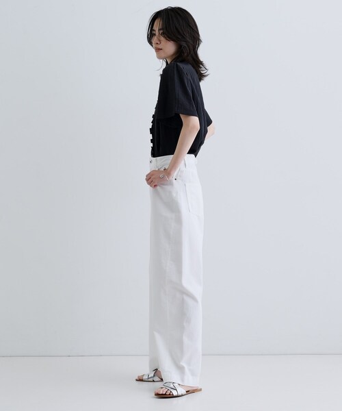 GALLEST（ギャレスト）の「フレアスリーブブラウス（シャツ/ブラウス・レディース・ブラック/カーキ/ホワイト・38）」の5枚目の写真