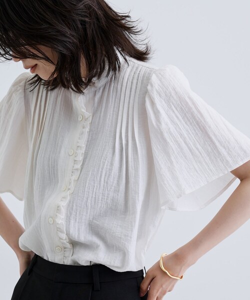 GALLEST（ギャレスト）の「フレアスリーブブラウス（シャツ/ブラウス・レディース・ブラック/カーキ/ホワイト・38）」の16枚目の写真