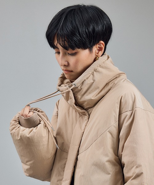 GREENDOWN（グリーンダウン）]クロップドダウンブルゾン/ 撥水加工