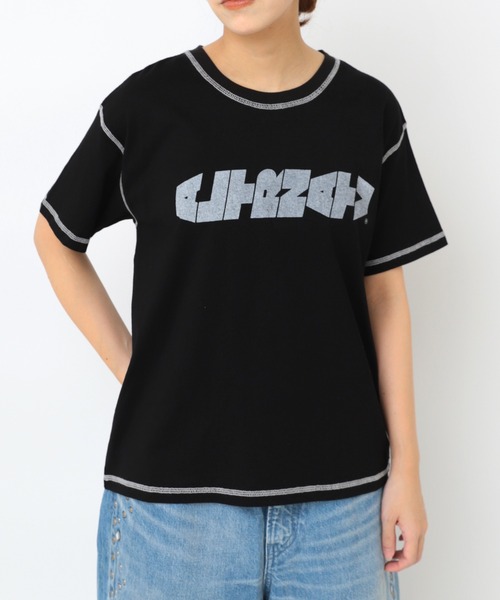 RNA（アールエヌエー）の「M2524 SIDEWAYSロゴベーシックT（Tシャツ/カットソー・レディース・ホワイト/グリーン/ブラック・MEDIUM）」の2枚目の写真